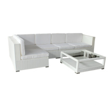 Muebles de jardín blanco PE rota del sofá